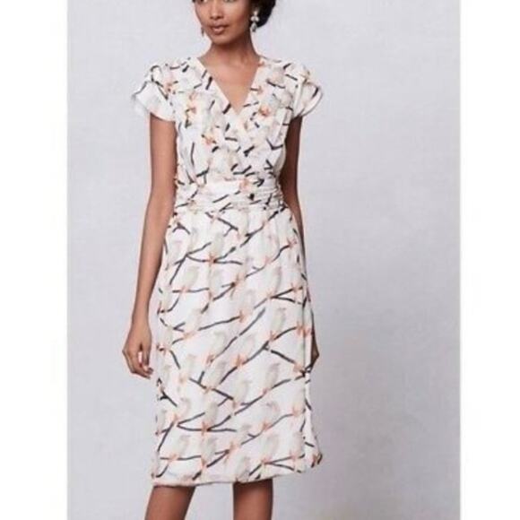 Erin Fetherston Anthro Song Bird Print Dress - Picture 1 of 8